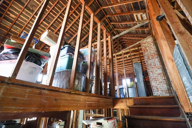 interior space with beamed ceiling