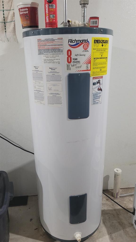 utility room with water heater