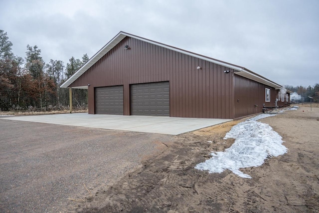 view of garage