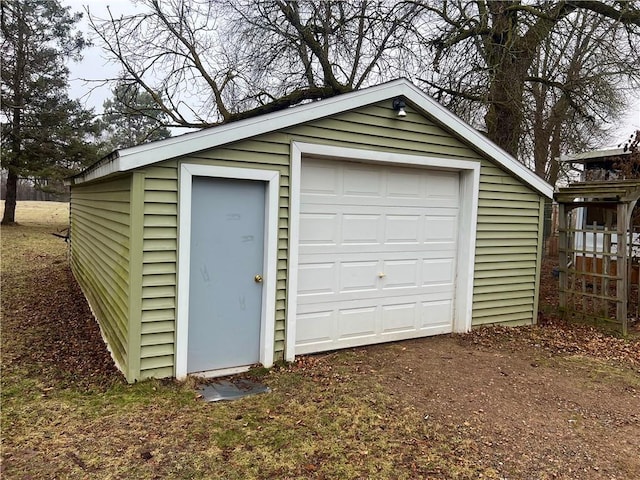 view of garage