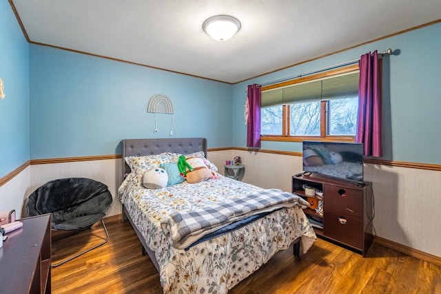 bedroom featuring dark hardwood / wood-style floors