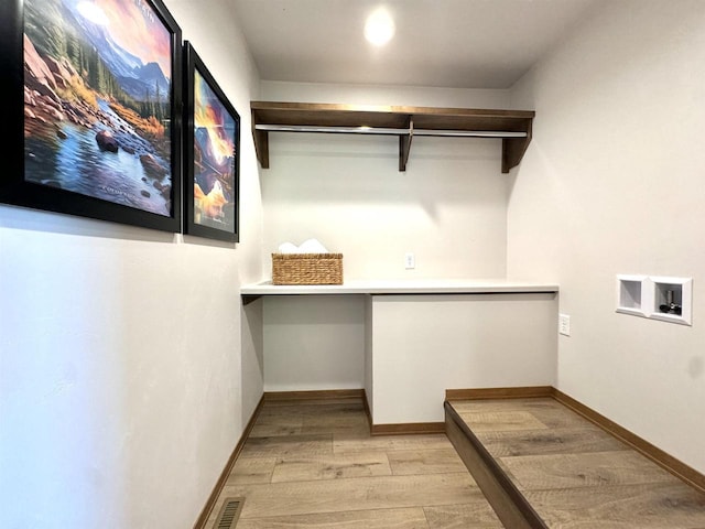 1217 Bay Mist Dr, Green Bay, WI 54311 - laundry area with washer hookup and light hardwood / wood-style flooring