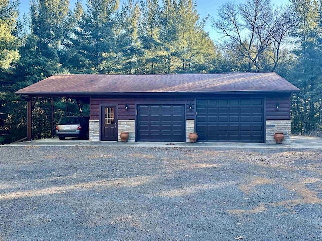 view of garage