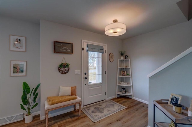 foyer featuring light wood-type flooring