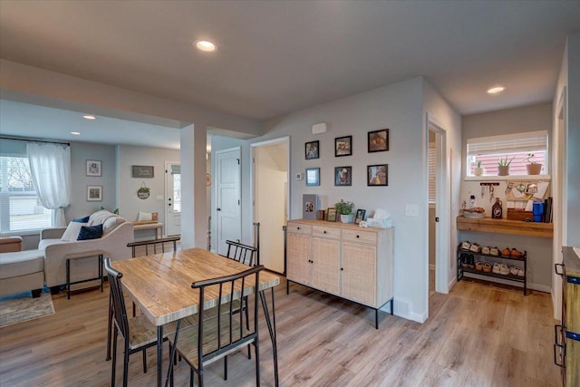 dining room featuring light wood-type flooring