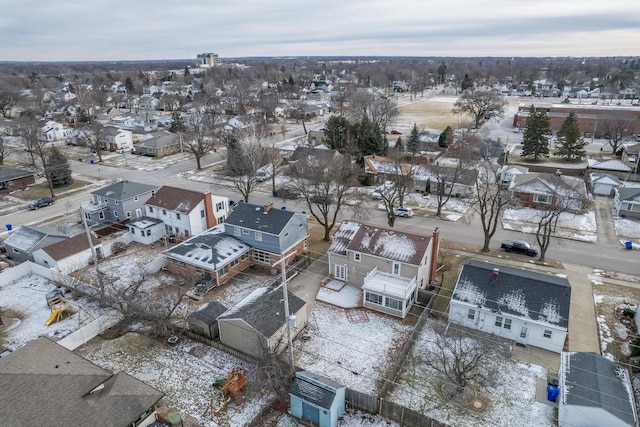 view of snowy aerial view