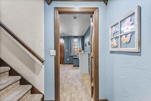 interior space with light colored carpet