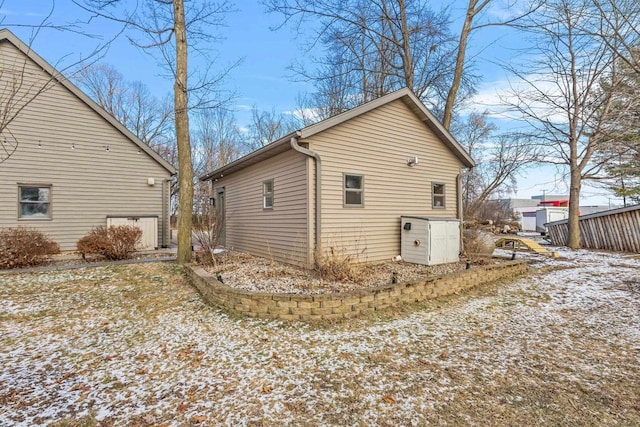 view of snow covered exterior