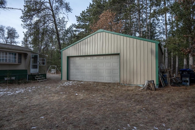 view of garage