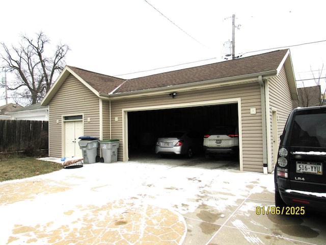 view of garage