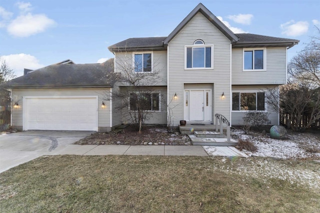 view of front of home with a garage