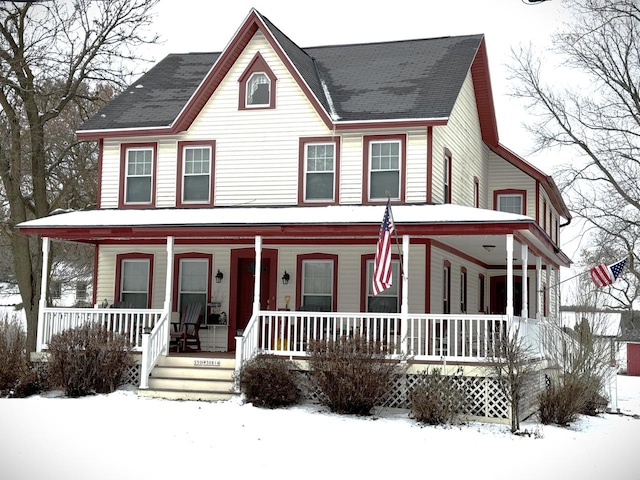 farmhouse inspired home with covered porch