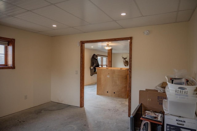 spare room featuring a paneled ceiling