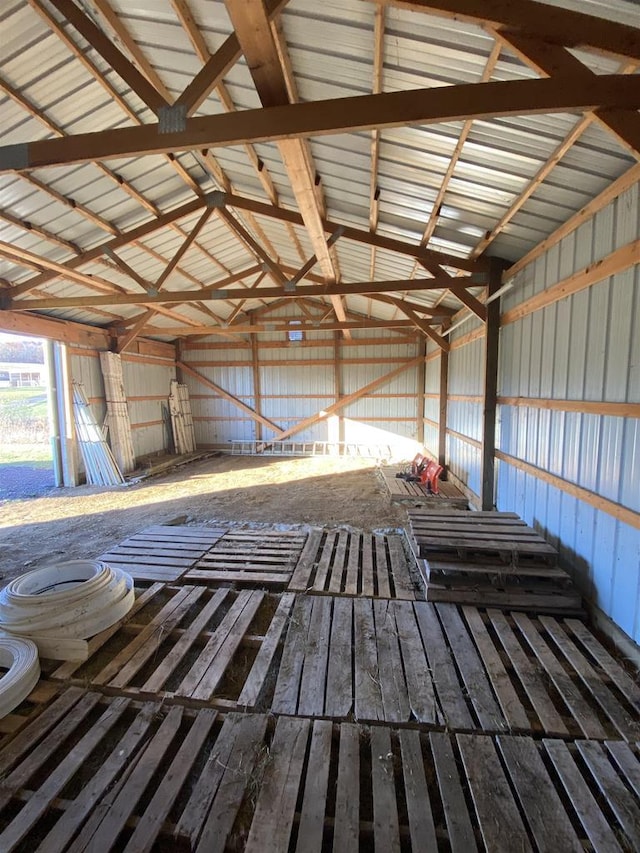 misc room with lofted ceiling