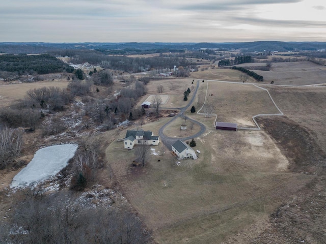 aerial view featuring a rural view