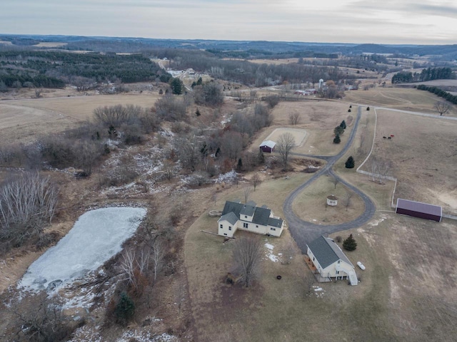 bird's eye view featuring a rural view