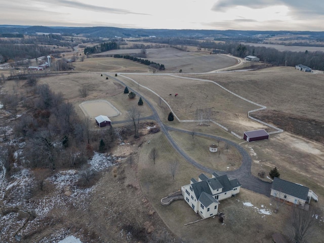 aerial view with a rural view