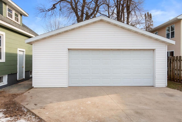 view of garage