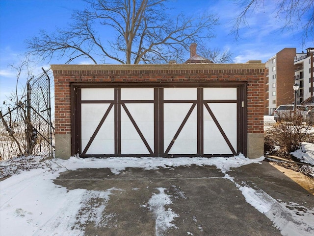 view of snow covered structure