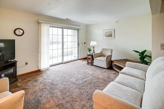 living room with carpet floors