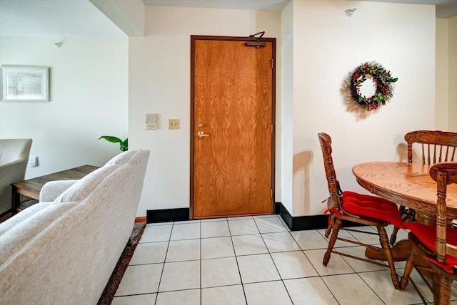 view of tiled dining room