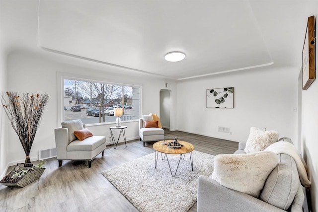 living room featuring hardwood / wood-style floors