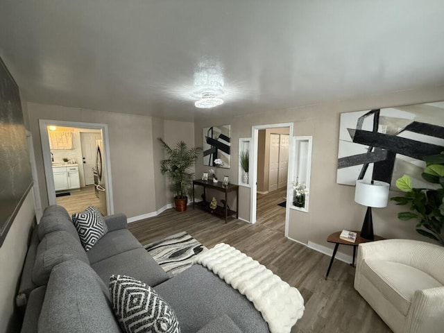 living room featuring hardwood / wood-style flooring