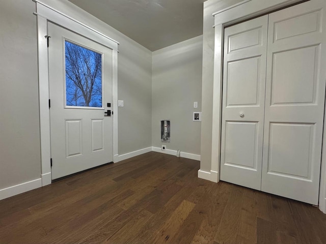 entrance foyer with dark wood-type flooring