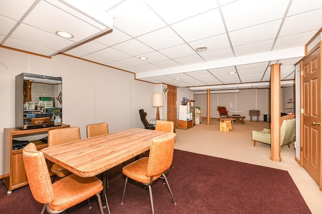 dining area featuring carpet floors