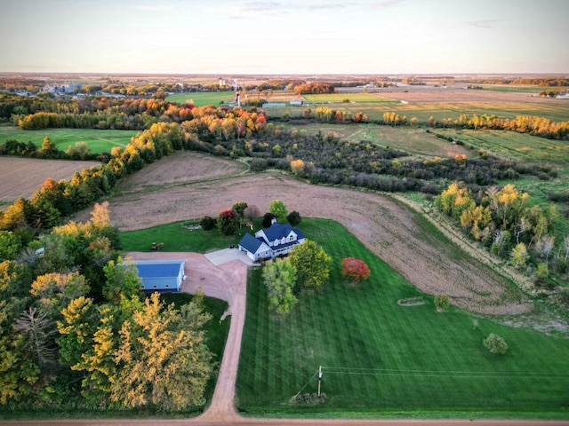 drone / aerial view featuring a rural view