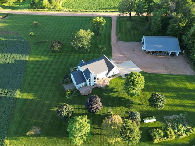 aerial view with a rural view