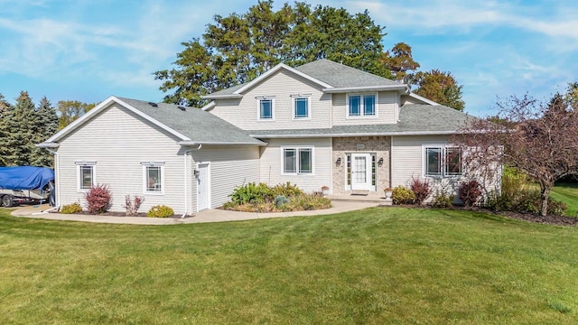 view of property with a front yard