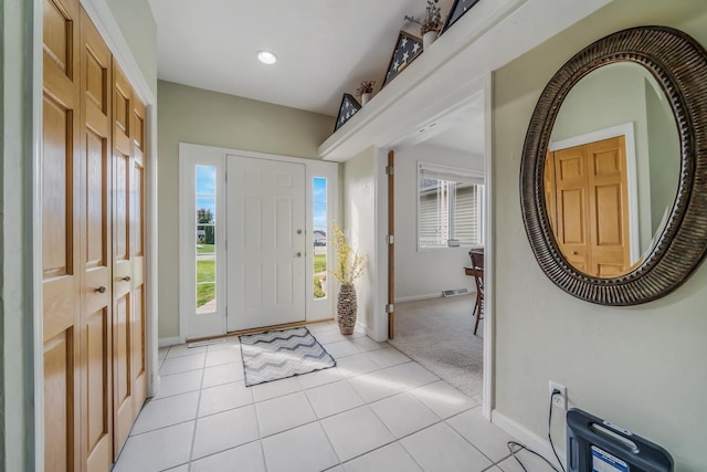 view of carpeted entryway