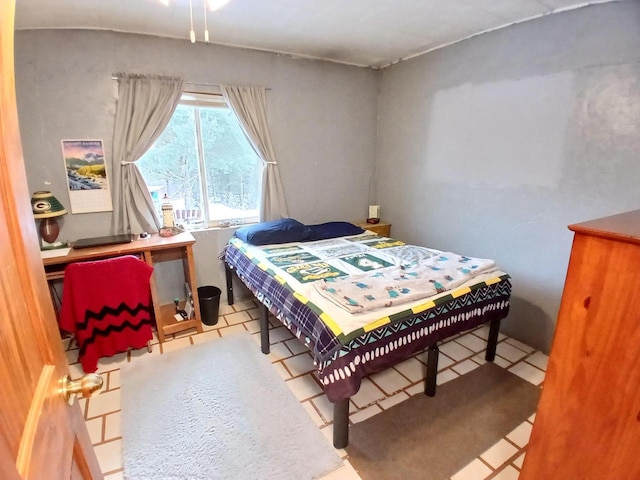 view of tiled bedroom