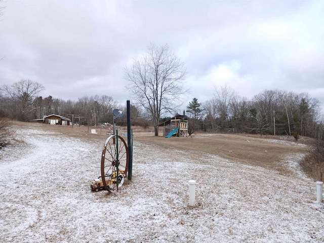 view of yard with a playground