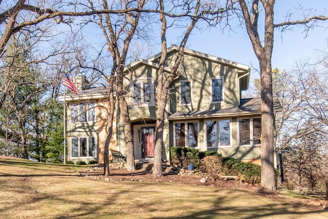 view of front of house with a front yard