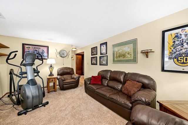 living room with carpet floors