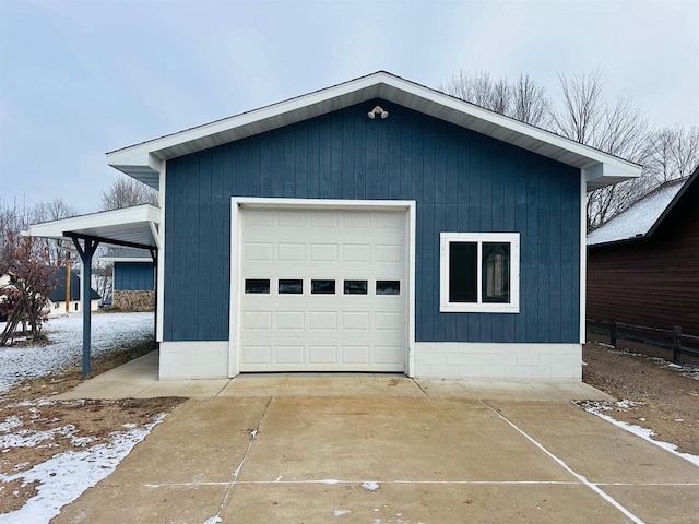 view of garage