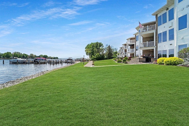 exterior space featuring a water view