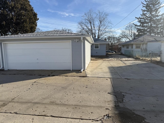 view of garage