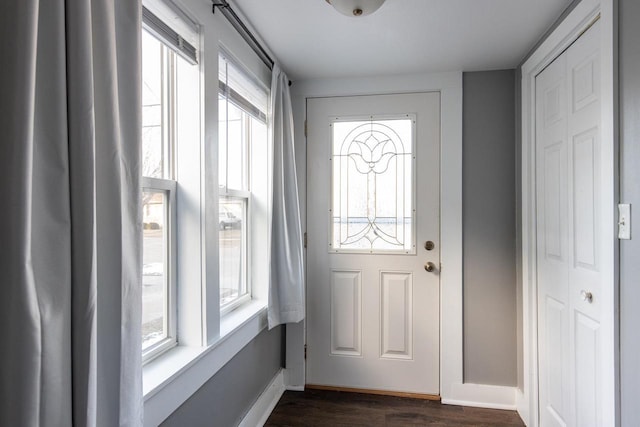 entryway featuring dark hardwood / wood-style flooring