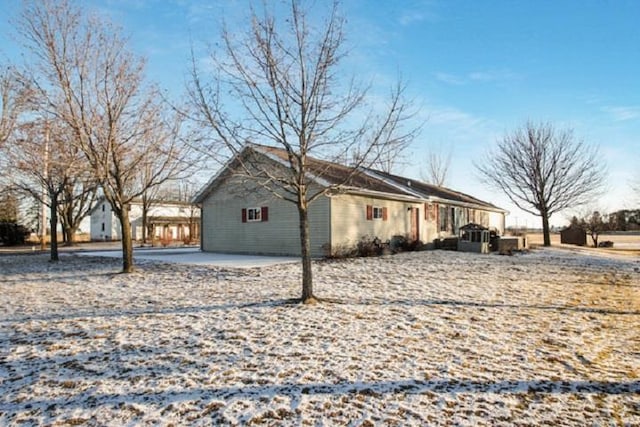 view of snow covered exterior