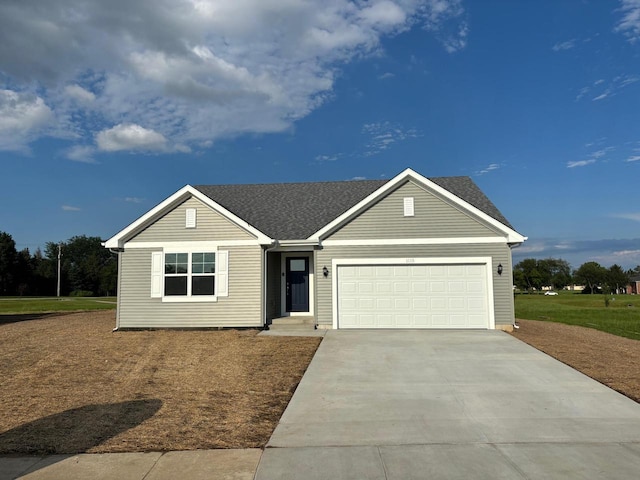 single story home featuring a garage