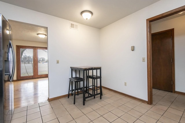 view of tiled dining area