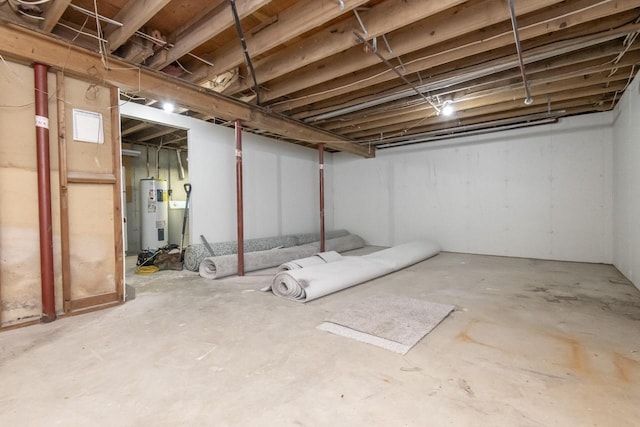 basement featuring water heater