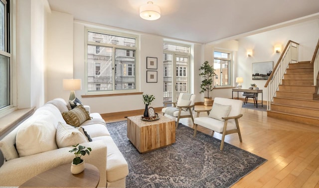 living room featuring hardwood / wood-style floors