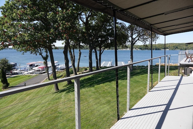 balcony with a water view