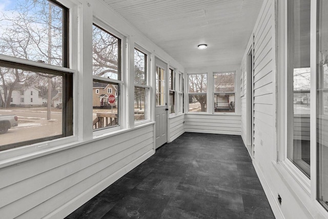 view of unfurnished sunroom