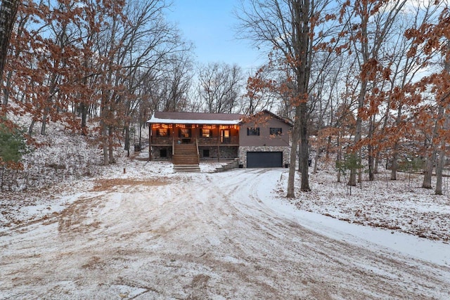 view of front of home featuring a garage