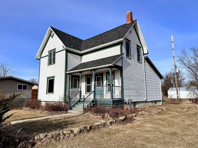 view of front of property featuring covered porch